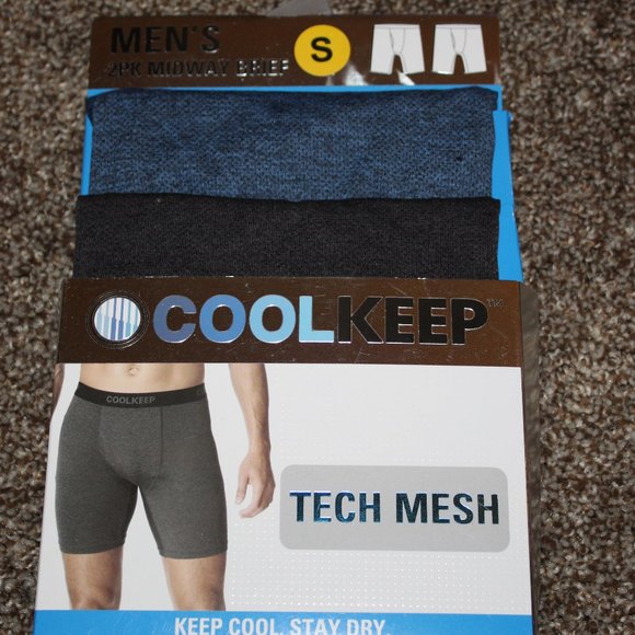 NWT Men's Cool Keep 2 pk Midway Briefs Tech Mesh small - Picture 1 of 4